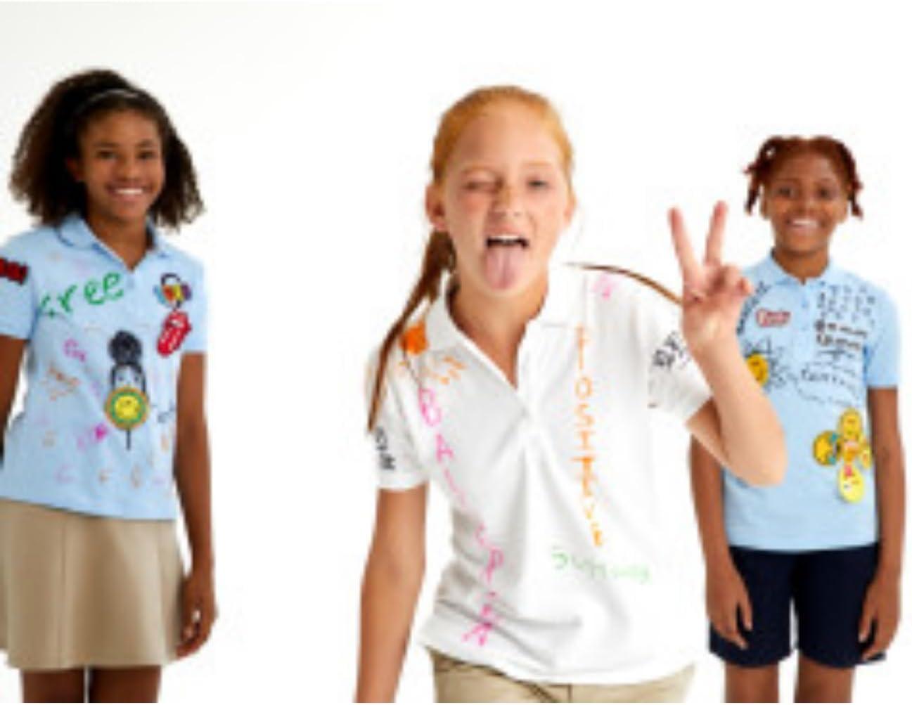 French Toast Girls Stretch Contrast Waistband Scooter School Uniform Skirt(Khaki)