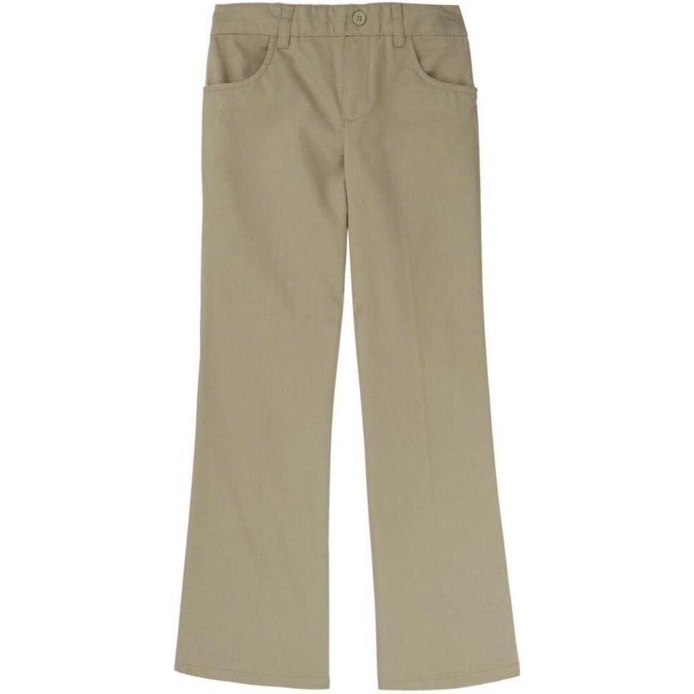 French Toast Girls’ Pull-On Straight Fit Stretch Twill Pant(Khaki)