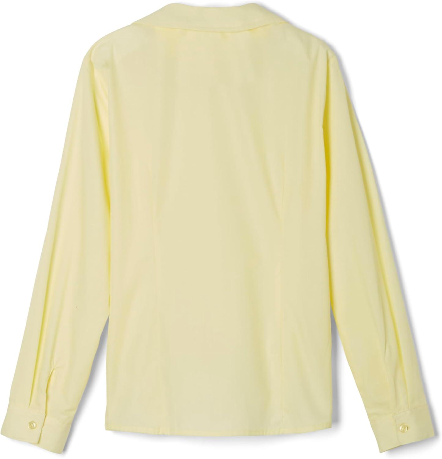 French Toast Girls Long Sleeve Woven Shirt with Peter Pan Collar (Standard & Plus)(Yellow)