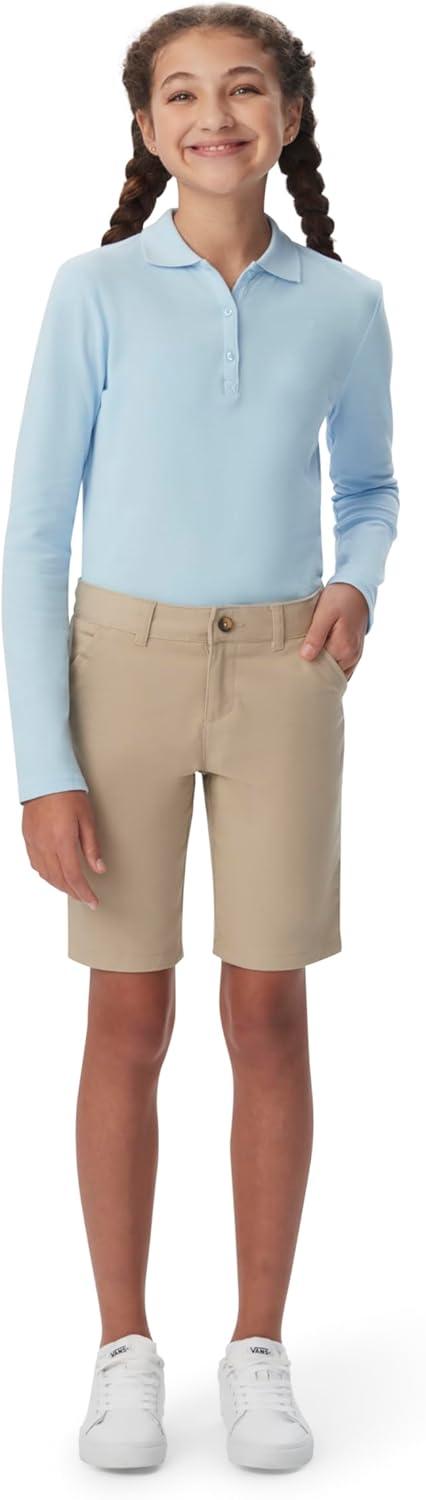 French Toast Women’s Teen and Juniors’ Stretch Twill Bermuda Shorts(School Uniform Grey)