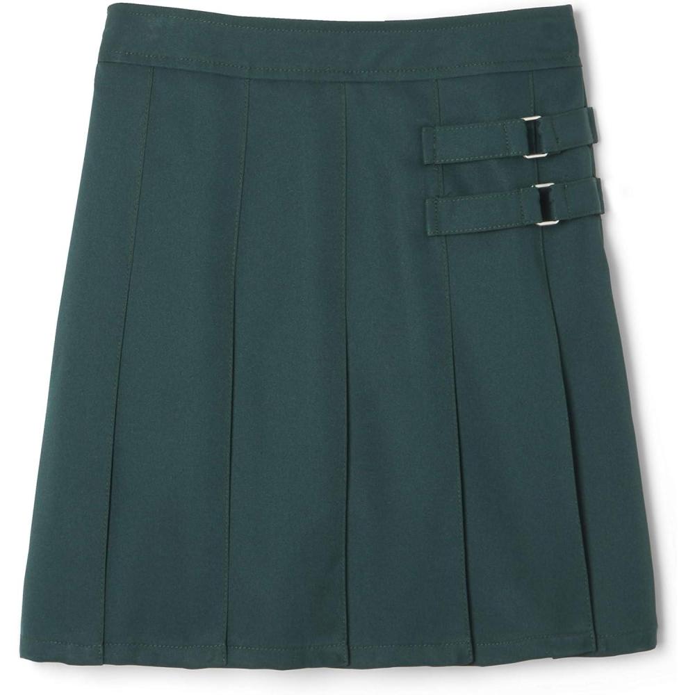 French Toast Girls Adjustable Waist Pleated-Front Two-tab Scooter(Hunter Green)