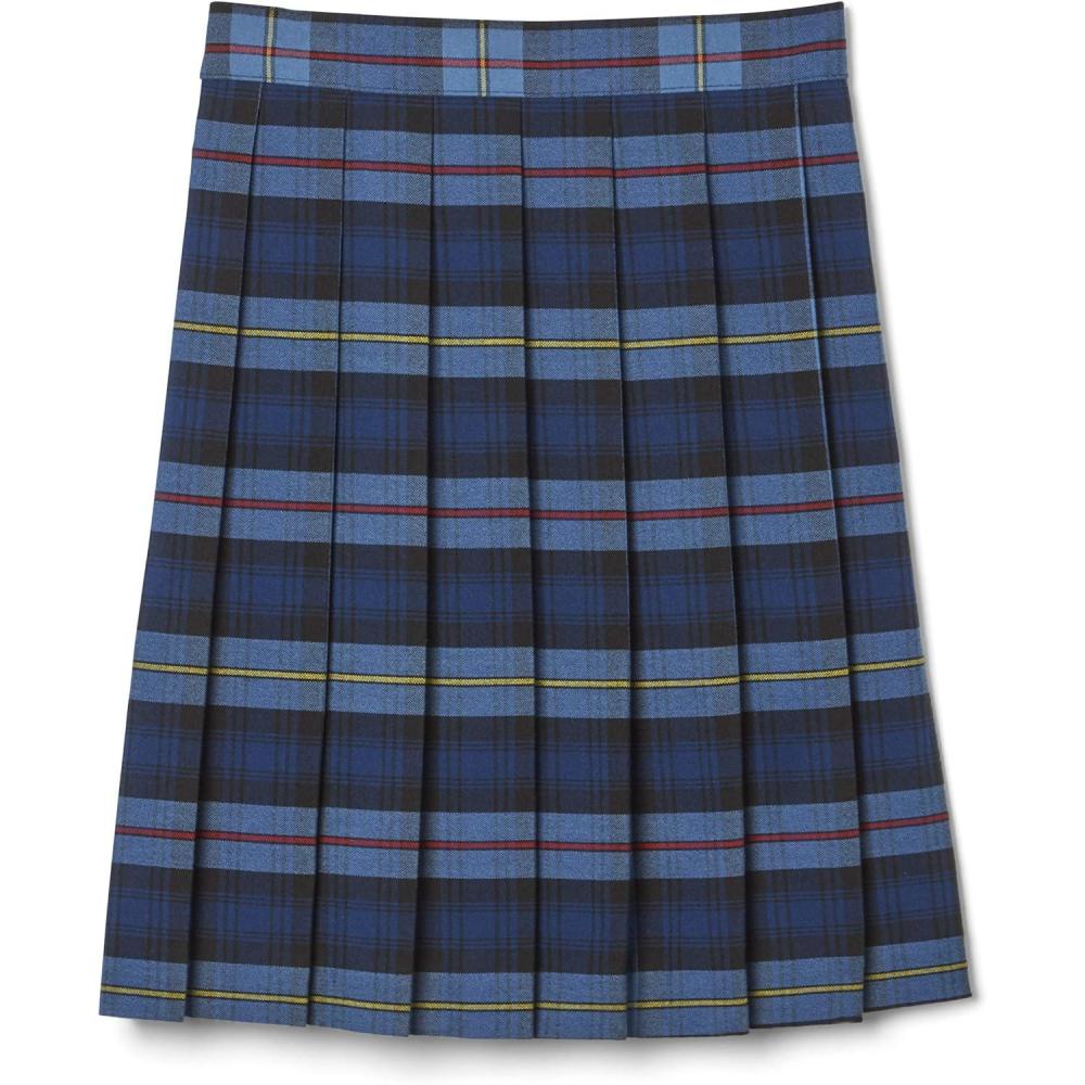 French Toast Girls’ Plaid Pleated Skirt(Blue & Red Plaid)
