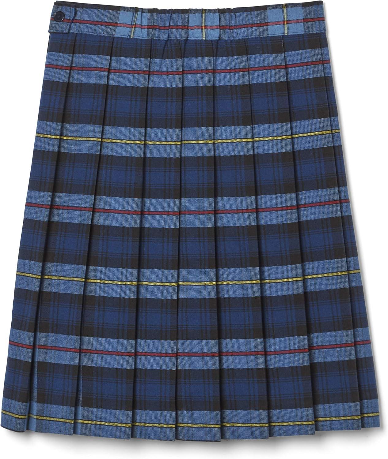 French Toast Girls’ Plaid Pleated Skirt(Blue & Red Plaid)