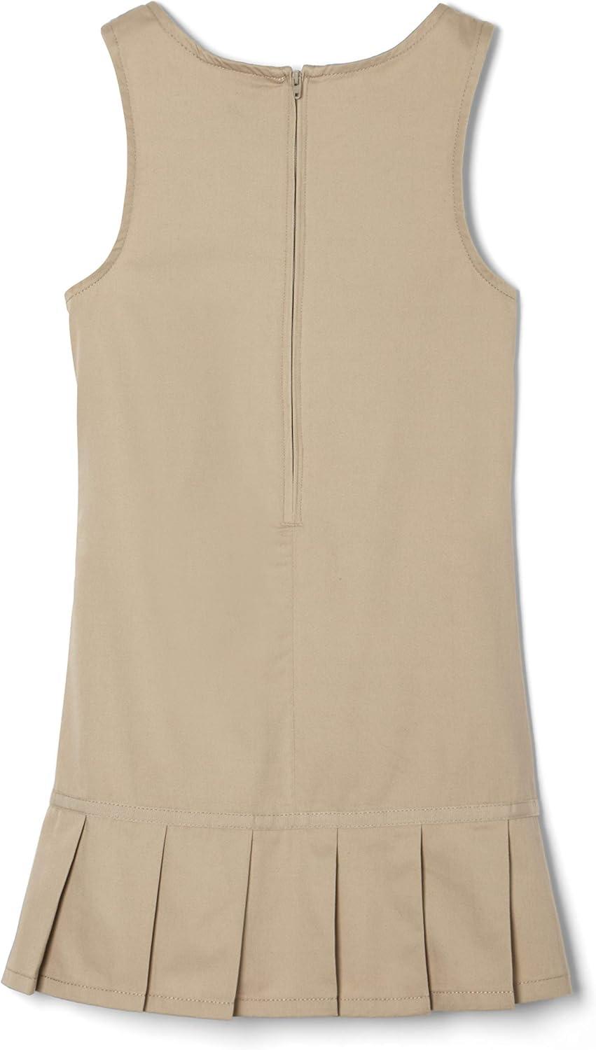French Toast Girls’ Pleated Hem Jumper with Ribbon(Khaki)