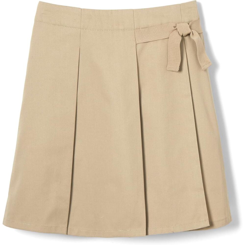 French Toast Girls Uniform Skirts, Pleated Knot Scooter(Khaki Beige)