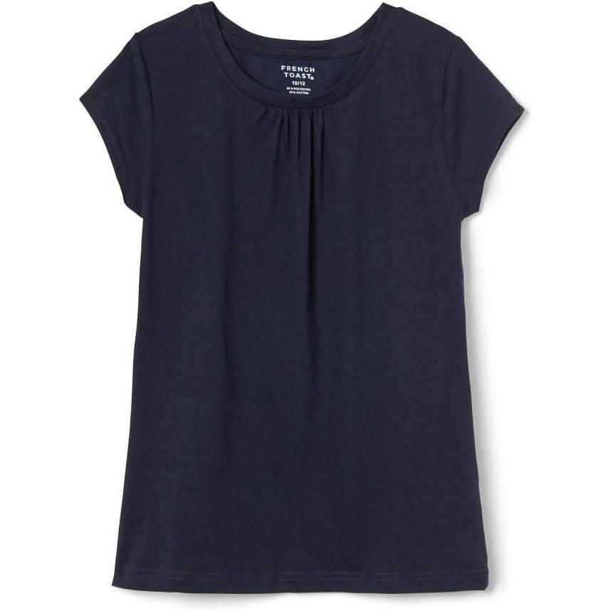 French Toast Girls’ Toddler Short Sleeve Crewneck Tee T-Shirt(Navy)