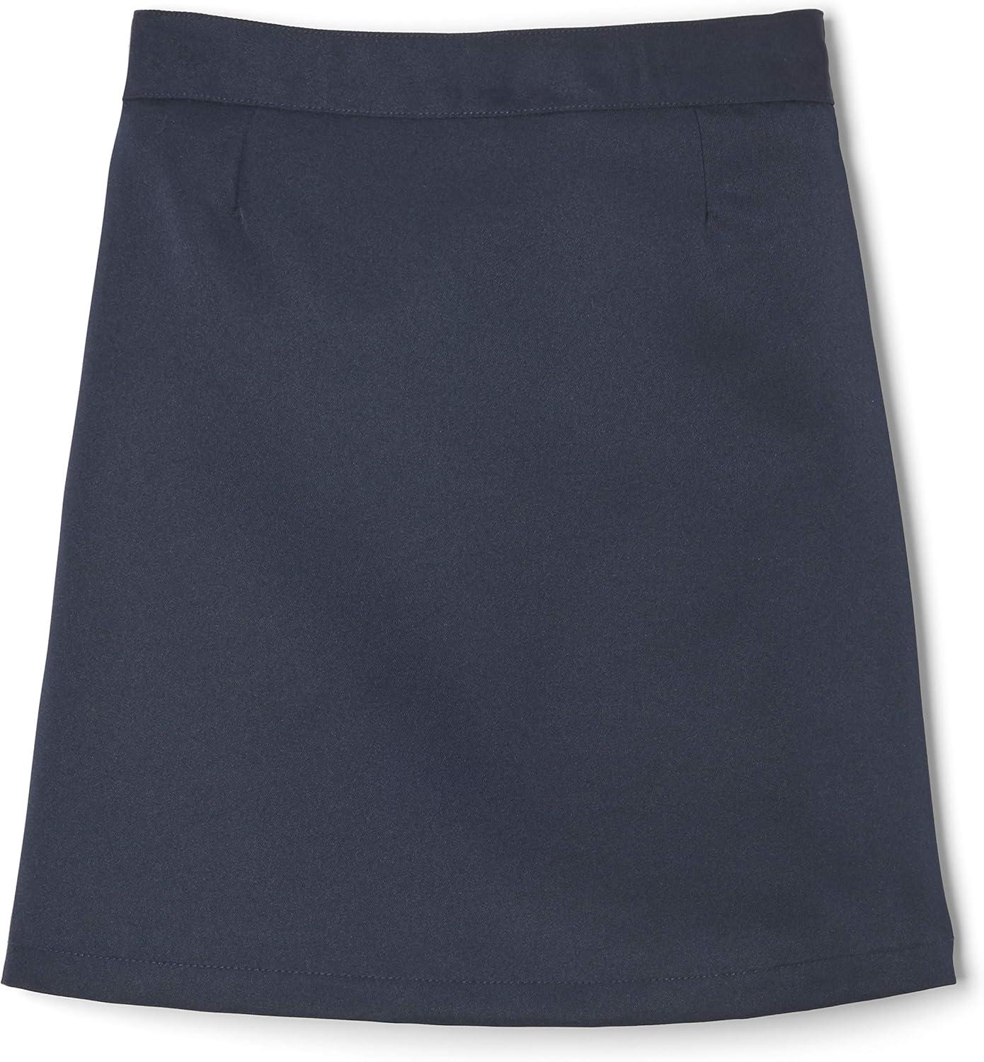 French Toast Big Girls’ Front Pleated Skirt with Tabs(Navy)