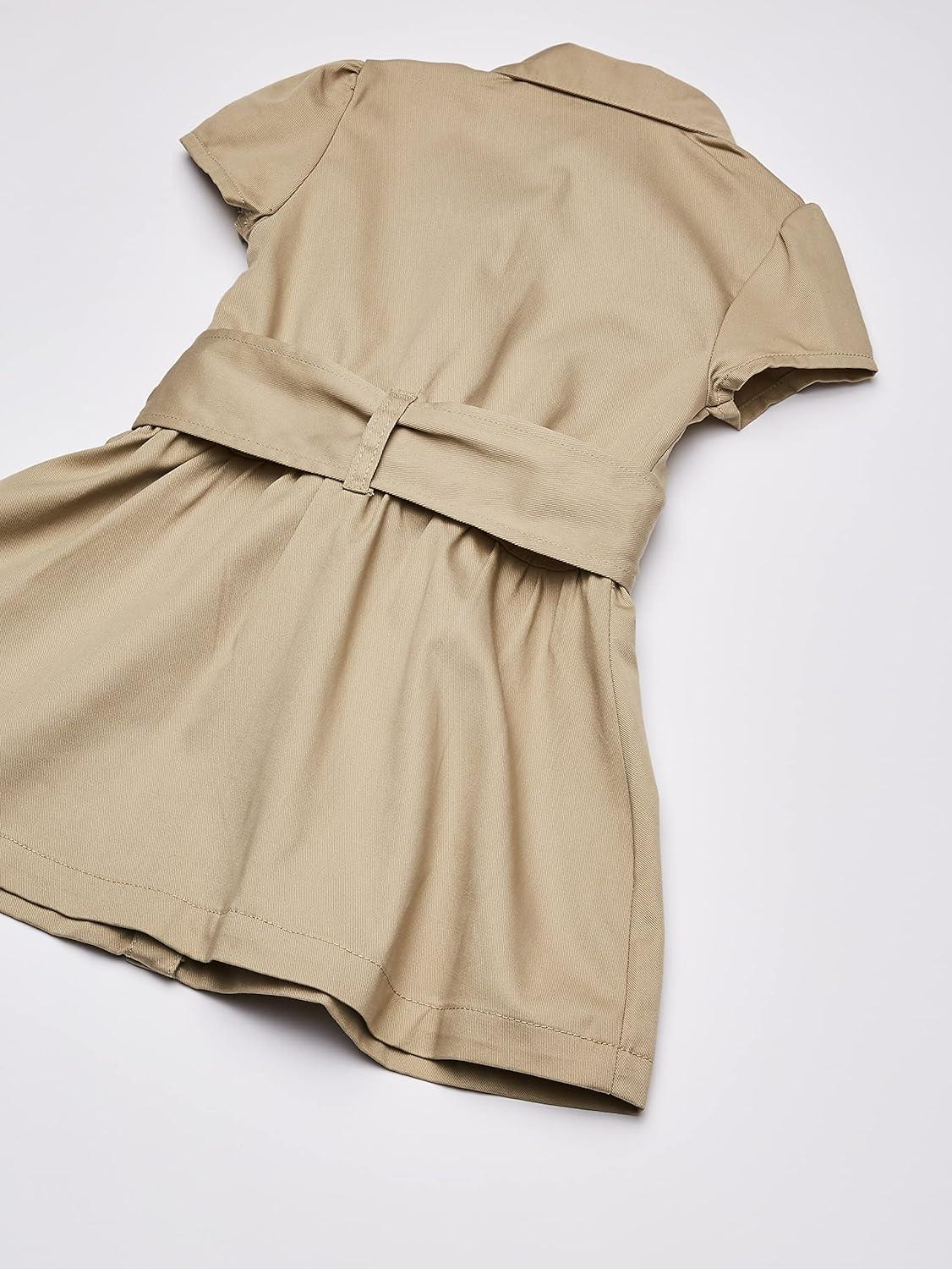 French Toast Girls’ Short Sleeve Safari Dress(Khaki Beige)