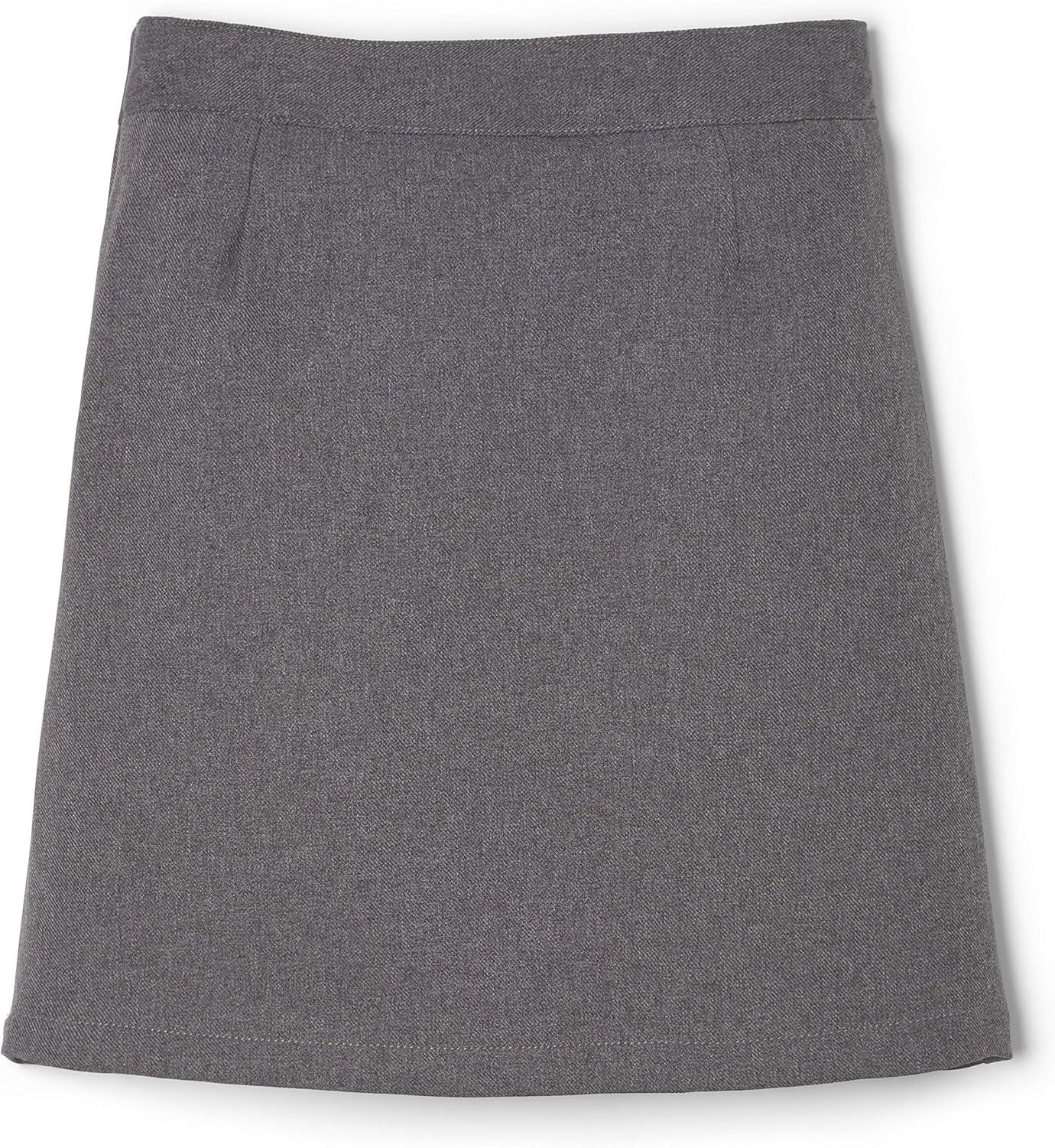 French Toast Big Girls’ Front Pleated Skirt with Tabs(Heather Gray)