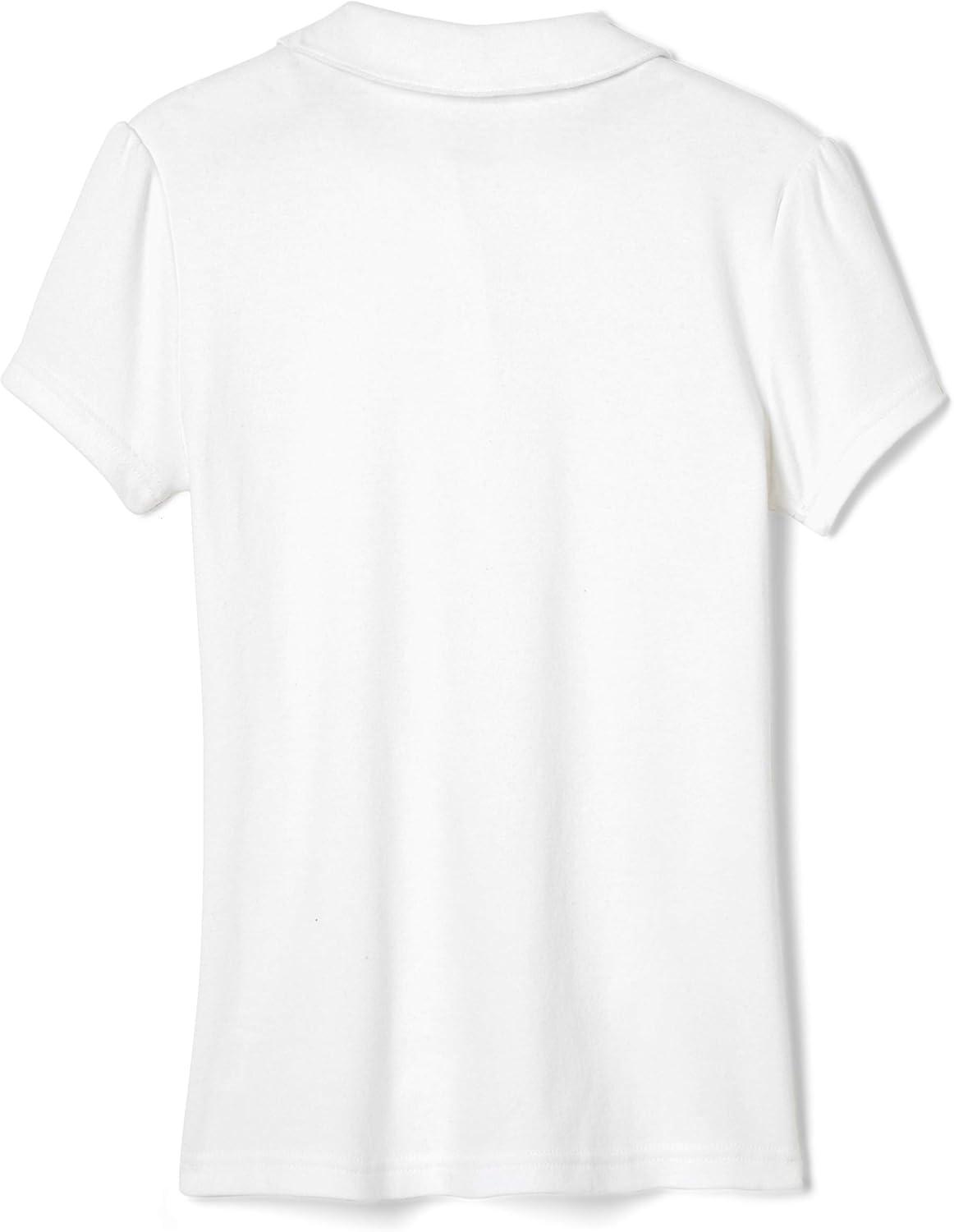 French Toast Toddler Girls Short Sleeve Peter Pan Collar Polo(White)