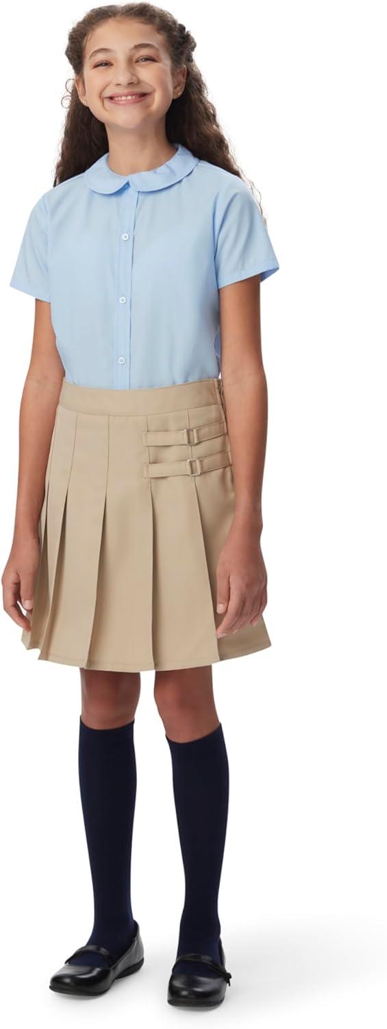 French Toast Girls Adjustable Waist Pleated-Front Two-tab Scooter(Black)