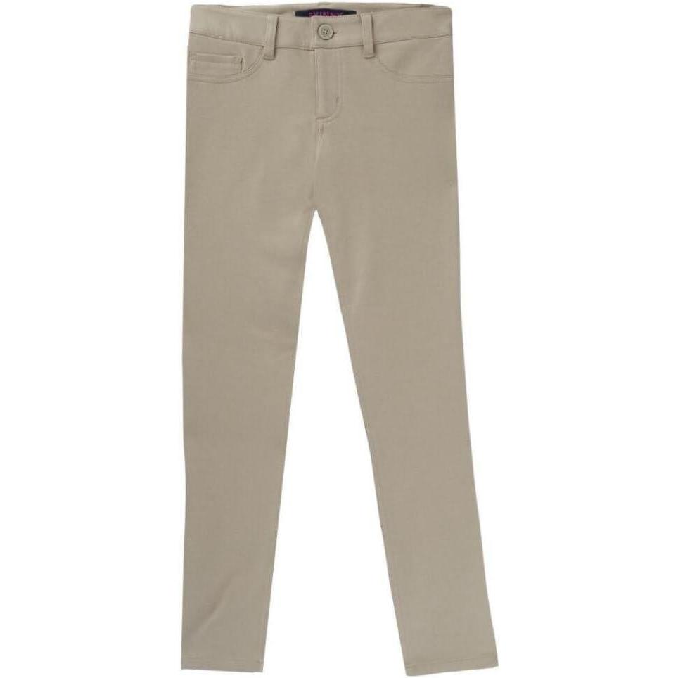French Toast Girls’ Stretch Skinny 5 Pocket Knit Pant(Khaki)