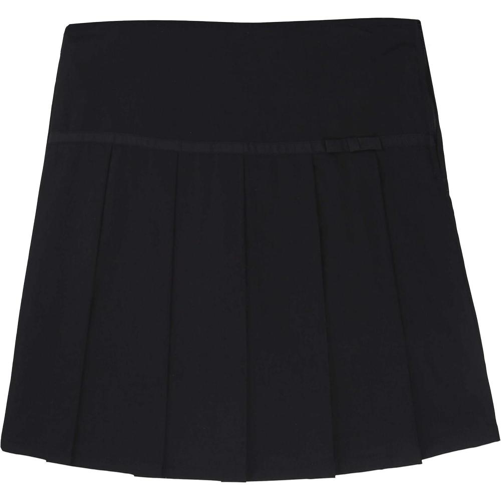 French Toast Little Girls’ Pleated Scooter with Ribbon(Black)