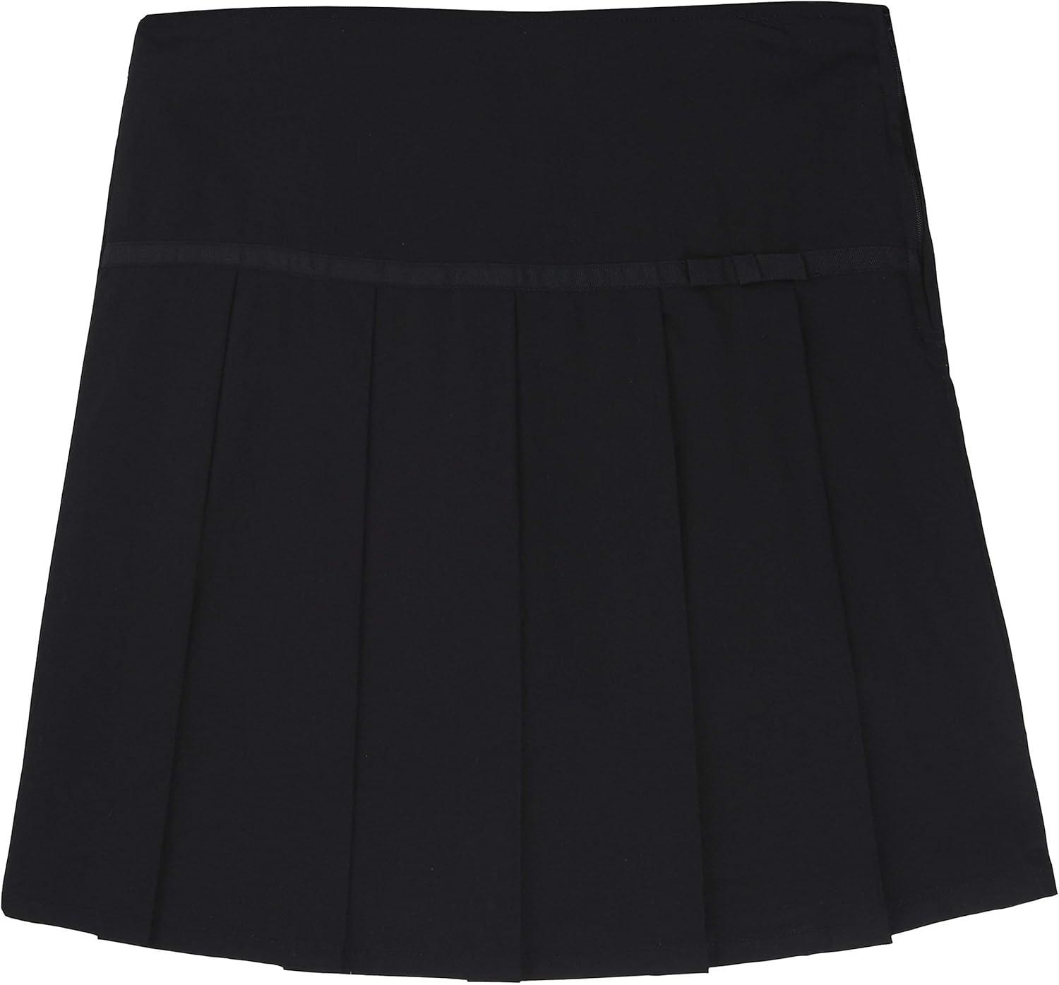 French Toast Little Girls’ Pleated Scooter with Ribbon(Black)