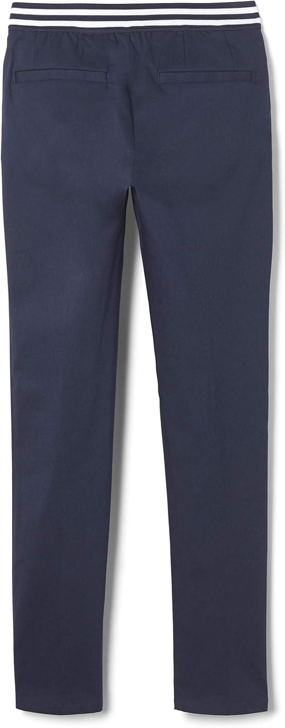 French Toast Girls Pull On Skinny Fit Stretch Pants with Elastic Waist and Pockets, School Uniform for Kids(Navy)