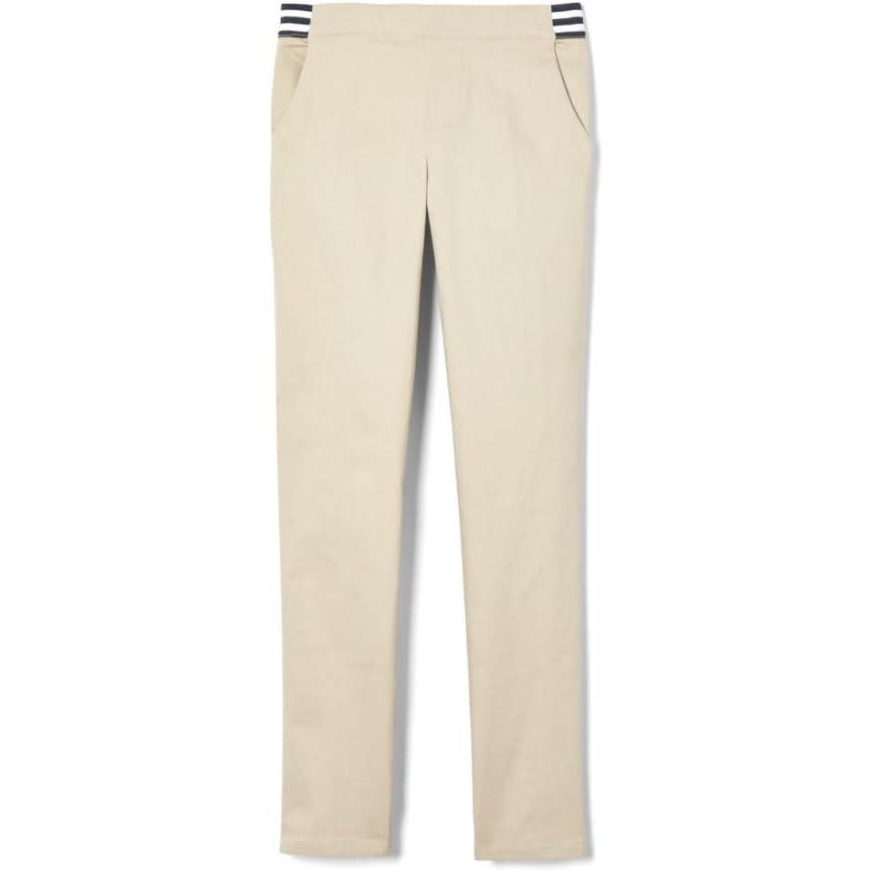 French Toast Girls Pull On Skinny Fit Stretch Pants with Elastic Waist and Pockets, School Uniform for Kids(Khaki)