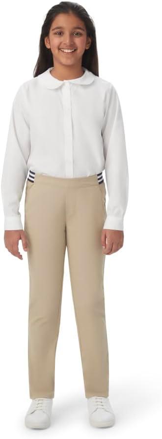 French Toast Girls Pull On Skinny Fit Stretch Pants with Elastic Waist and Pockets, School Uniform for Kids(Khaki)