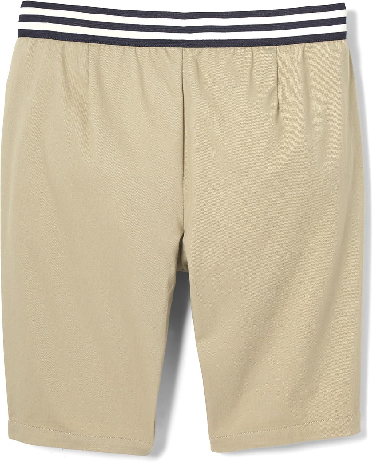 French Toast Girls Pull-on Stretch Contrast Waistband Shorts(Khaki)