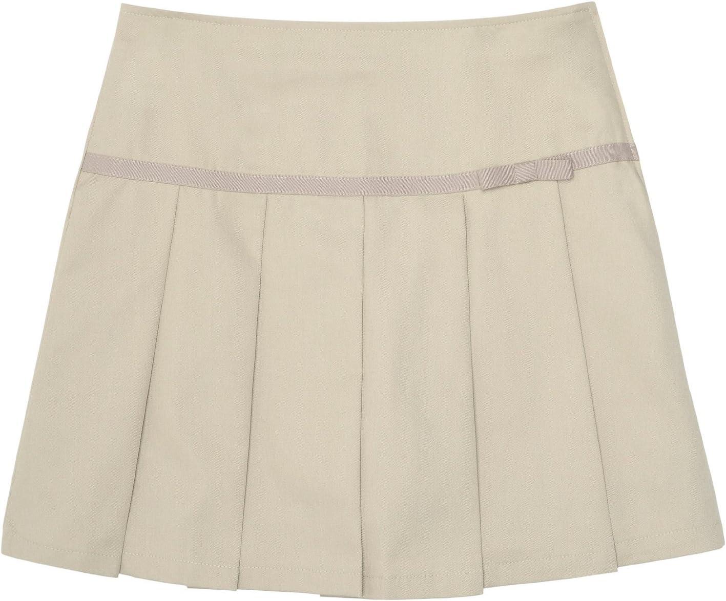 French Toast Little Girls’ Pleated Scooter with Ribbon(Khaki)