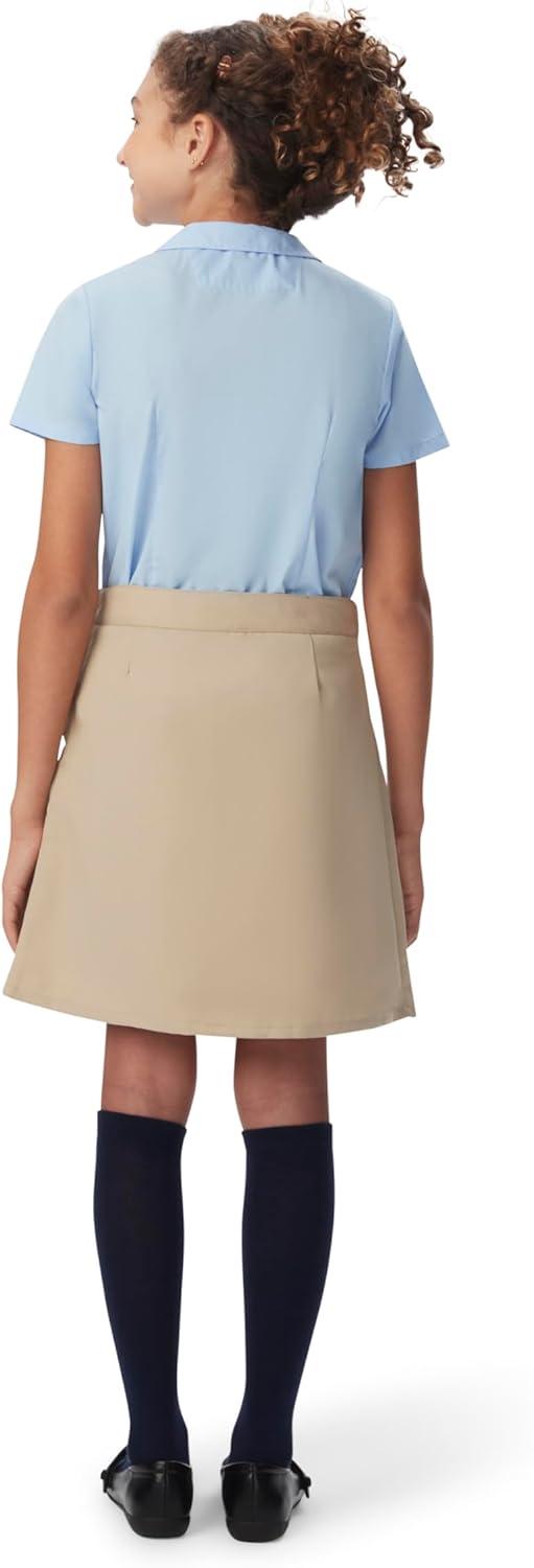 French Toast Girls Adjustable Waist Pleated-Front Two-tab Scooter(Khaki)
