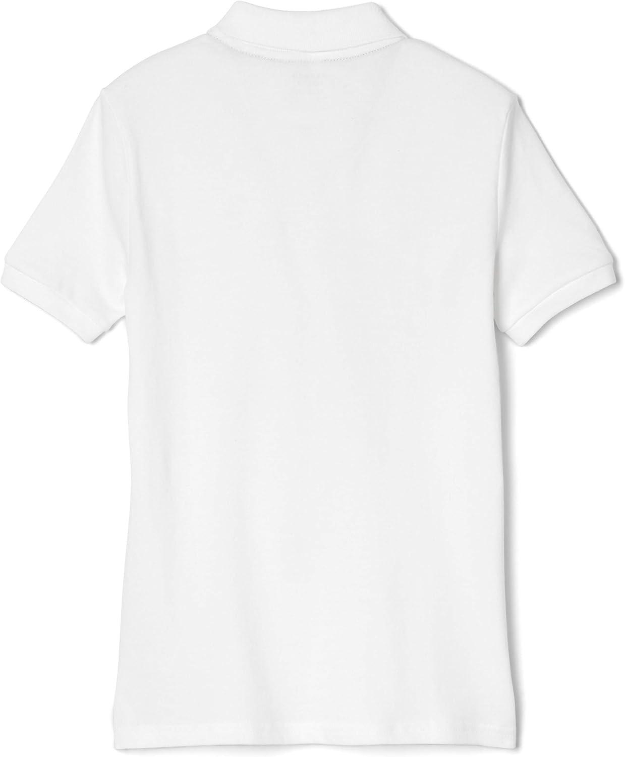 French Toast Girls’ Short Sleeve Stretch Pique Polo Shirt(White)