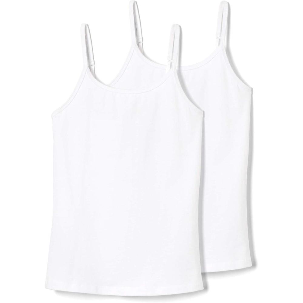 French Toast Girls 2-Pack Basic Cami Tops(White/White)