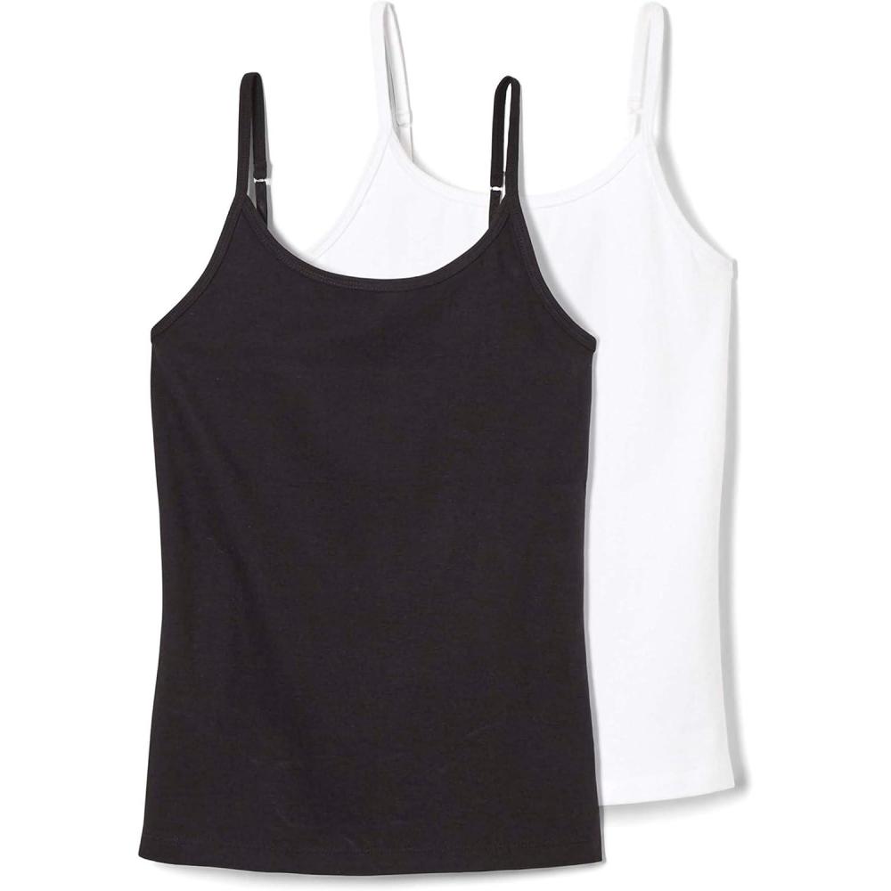 French Toast Girls 2-Pack Basic Cami Tops(Black/White)