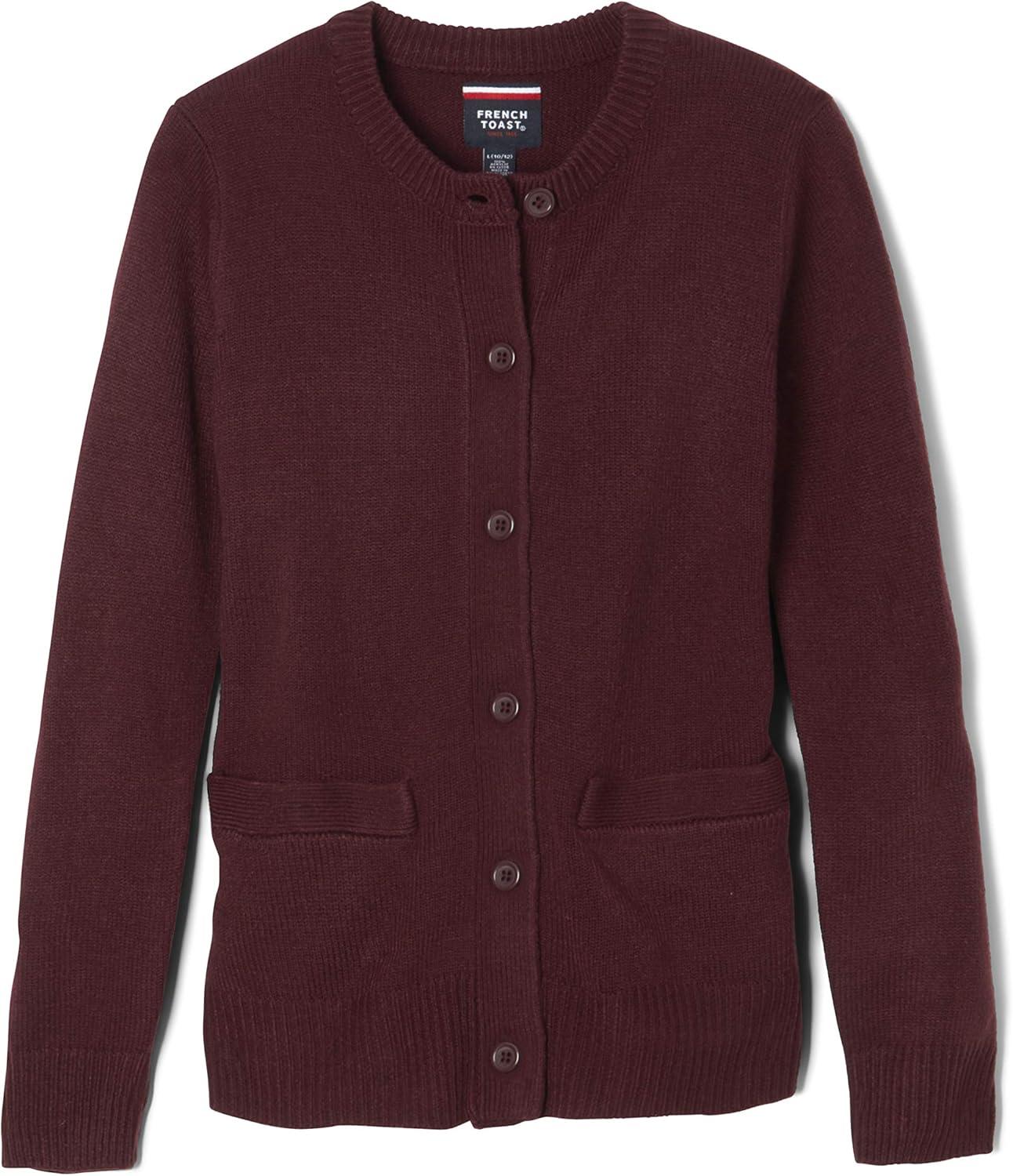 French Toast Little Girls’ Knit Cardigan Sweater(Burgundy)