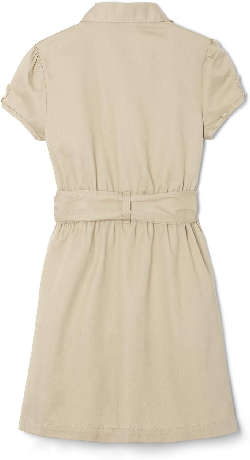 French Toast Girls’ Short Sleeve Safari Dress(Khaki)