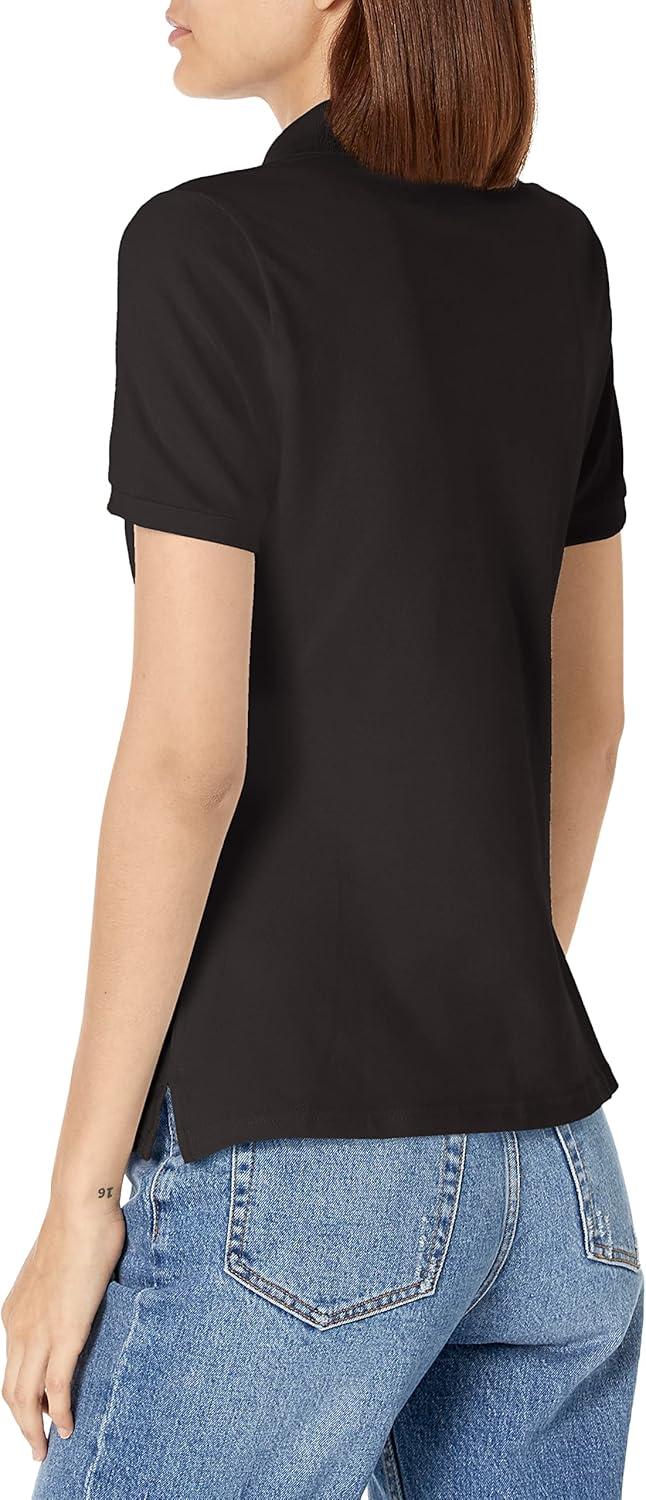 French Toast Girls’ Short Sleeve Stretch Pique Polo Shirt(Black)