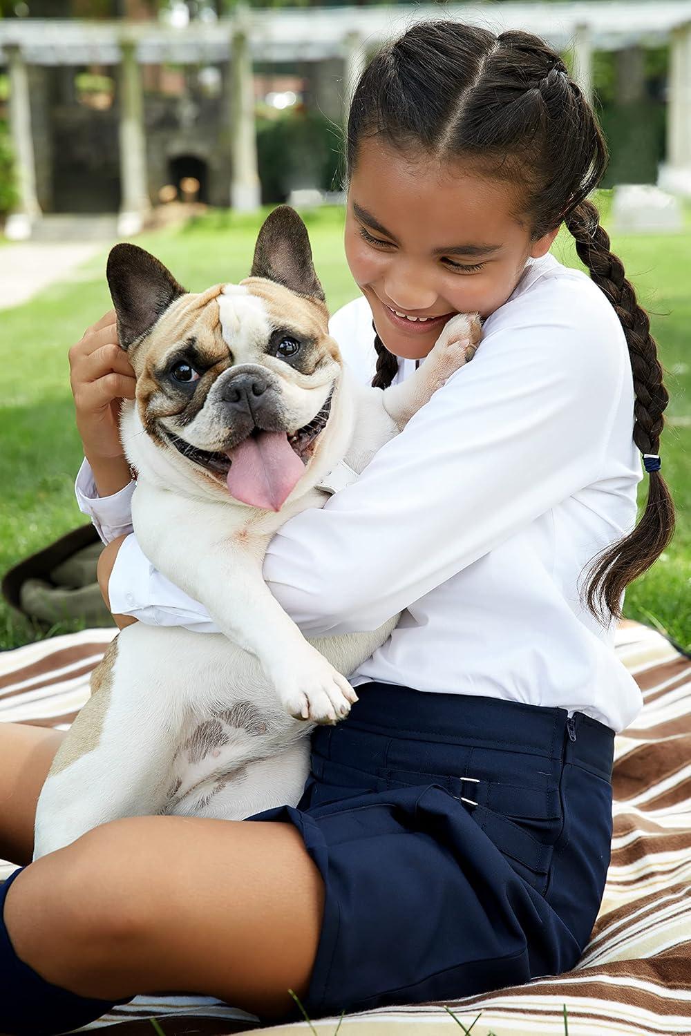 French Toast Girls’ Adjustable Waist Pleated-Front Two-Tab Scooter(Navy)