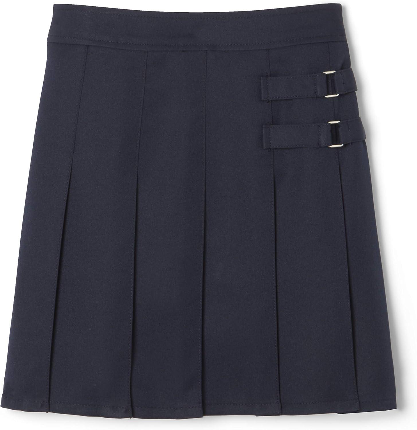 French Toast Girls’ Adjustable Waist Pleated-Front Two-Tab Scooter(Navy)