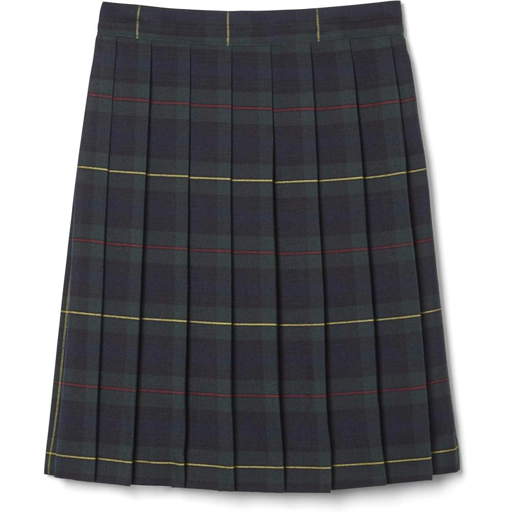 French Toast Girls’ Plaid Pleated Skirt(Green Plaid)
