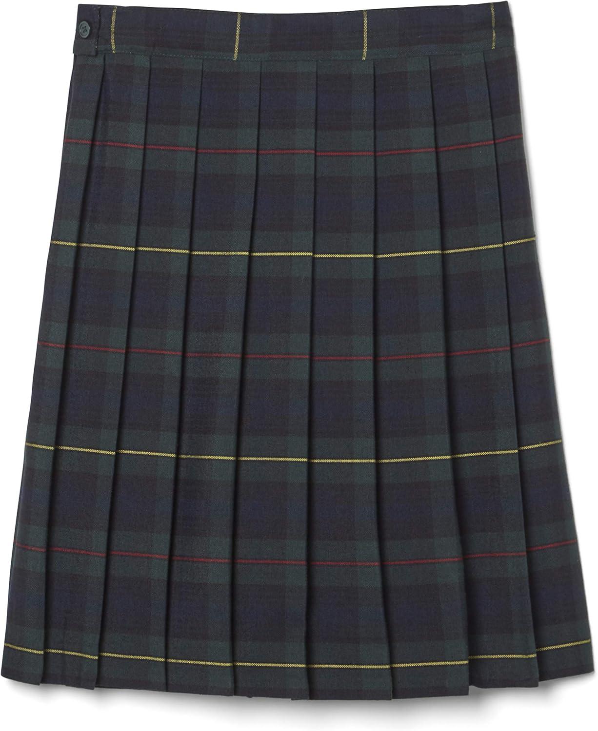 French Toast Girls’ Plaid Pleated Skirt(Green Plaid)
