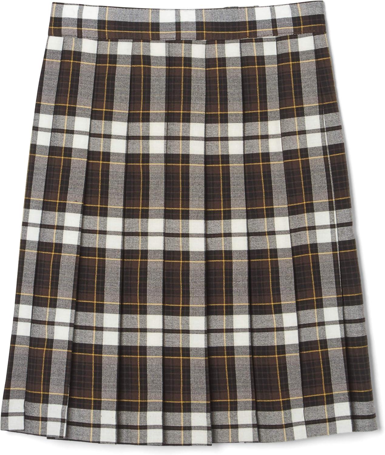French Toast Girls’ Plaid Pleated Skirt(Brown Plaid)