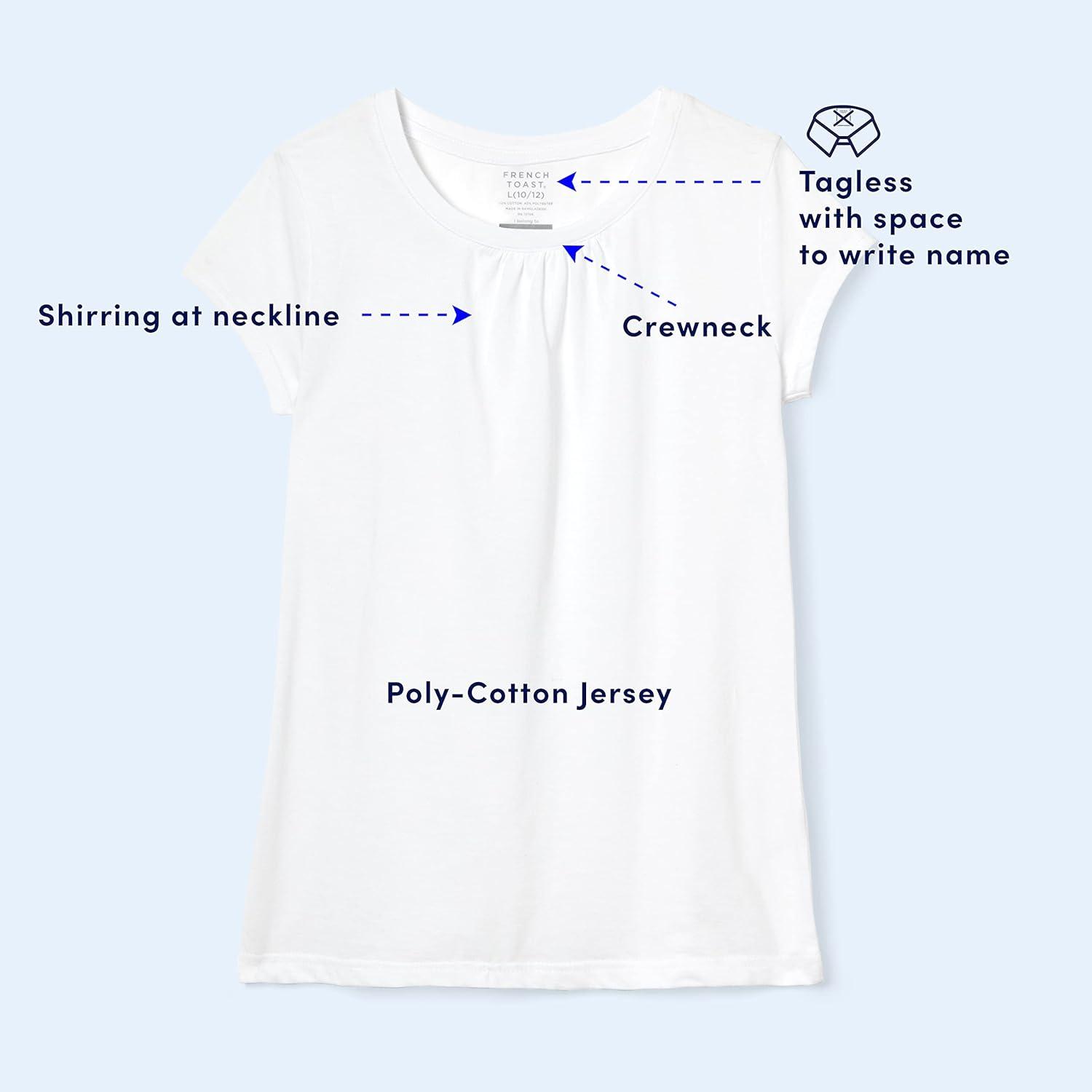 French Toast Girls’ Toddler Short Sleeve Crewneck Tee T-Shirt(All White)