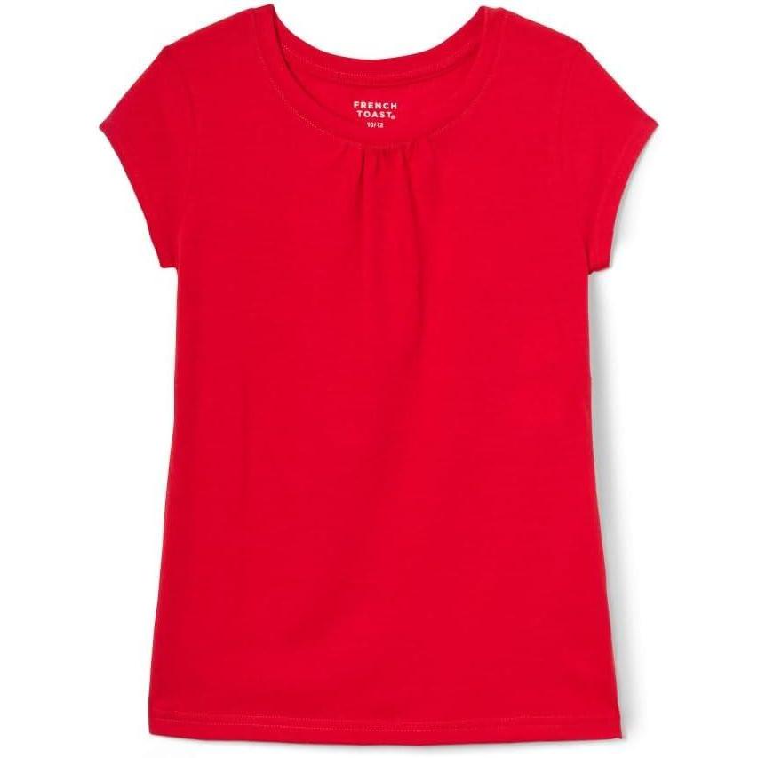 French Toast Girls’ Toddler Short Sleeve Crewneck Tee T-Shirt(Red)