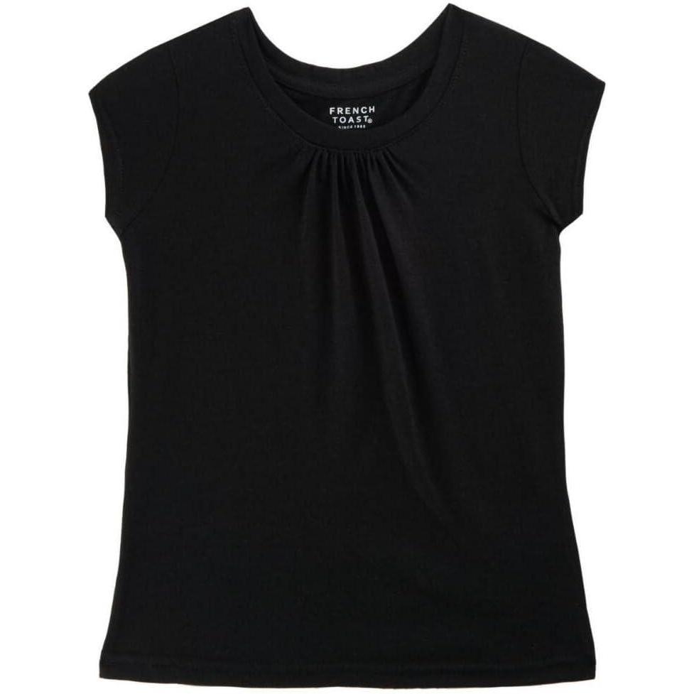 French Toast Girls’ Toddler Short Sleeve Crewneck Tee T-Shirt(Og Black)