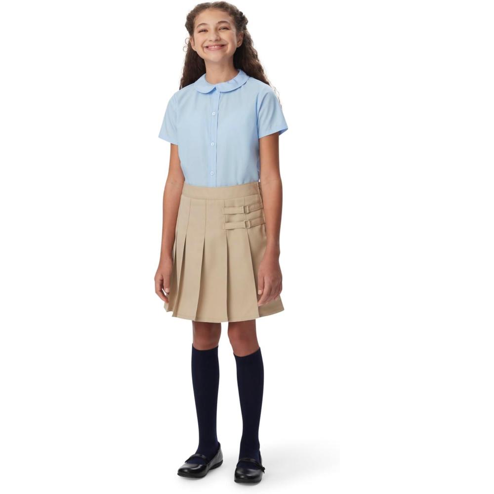 French Toast Girls’ Adjustable Waist Pleated-Front Two-Tab Scooter(Khaki)