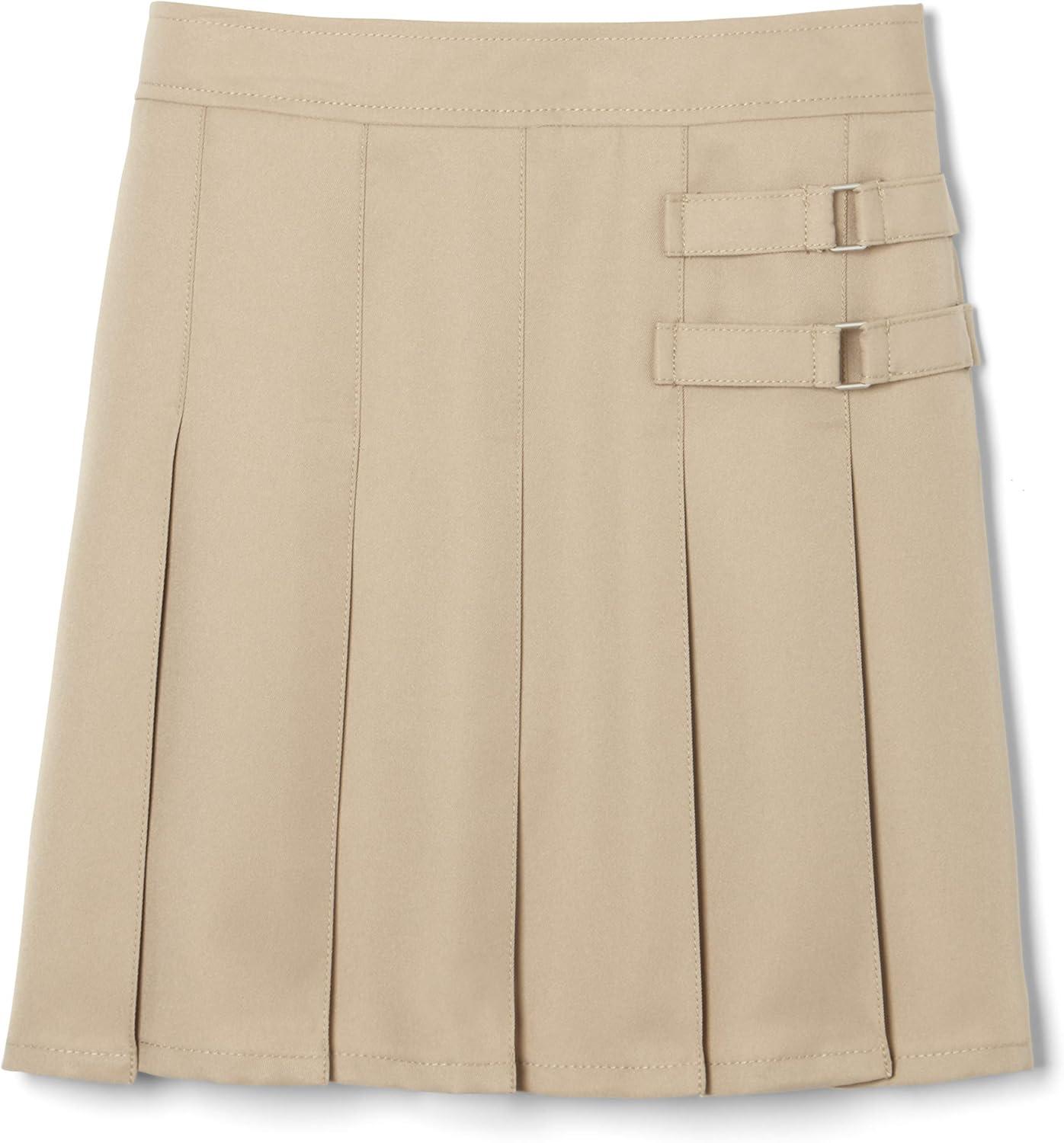 French Toast Girls’ Adjustable Waist Pleated-Front Two-Tab Scooter(Khaki)