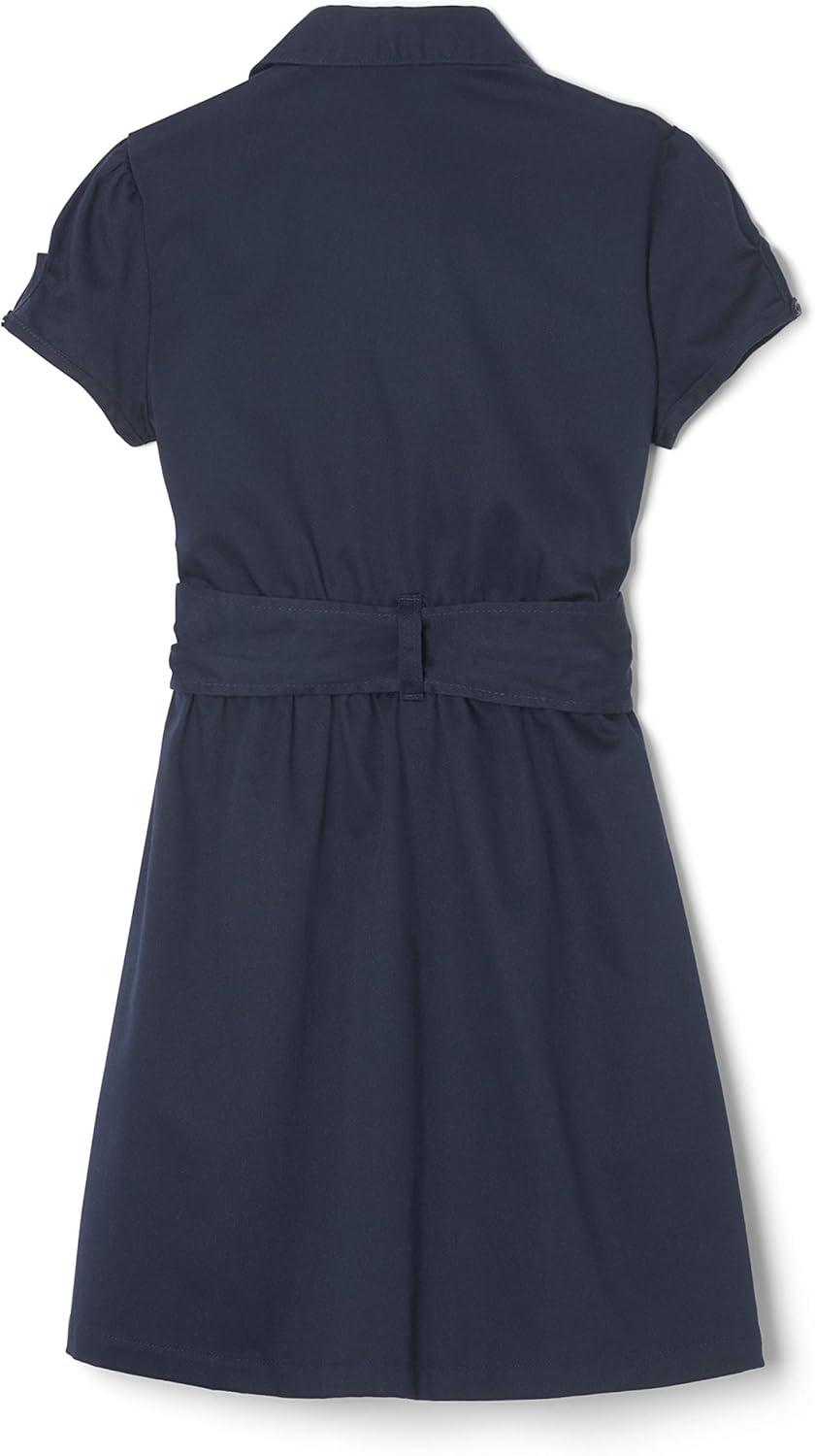 French Toast Girls’ Short Sleeve Safari Dress(Navy)