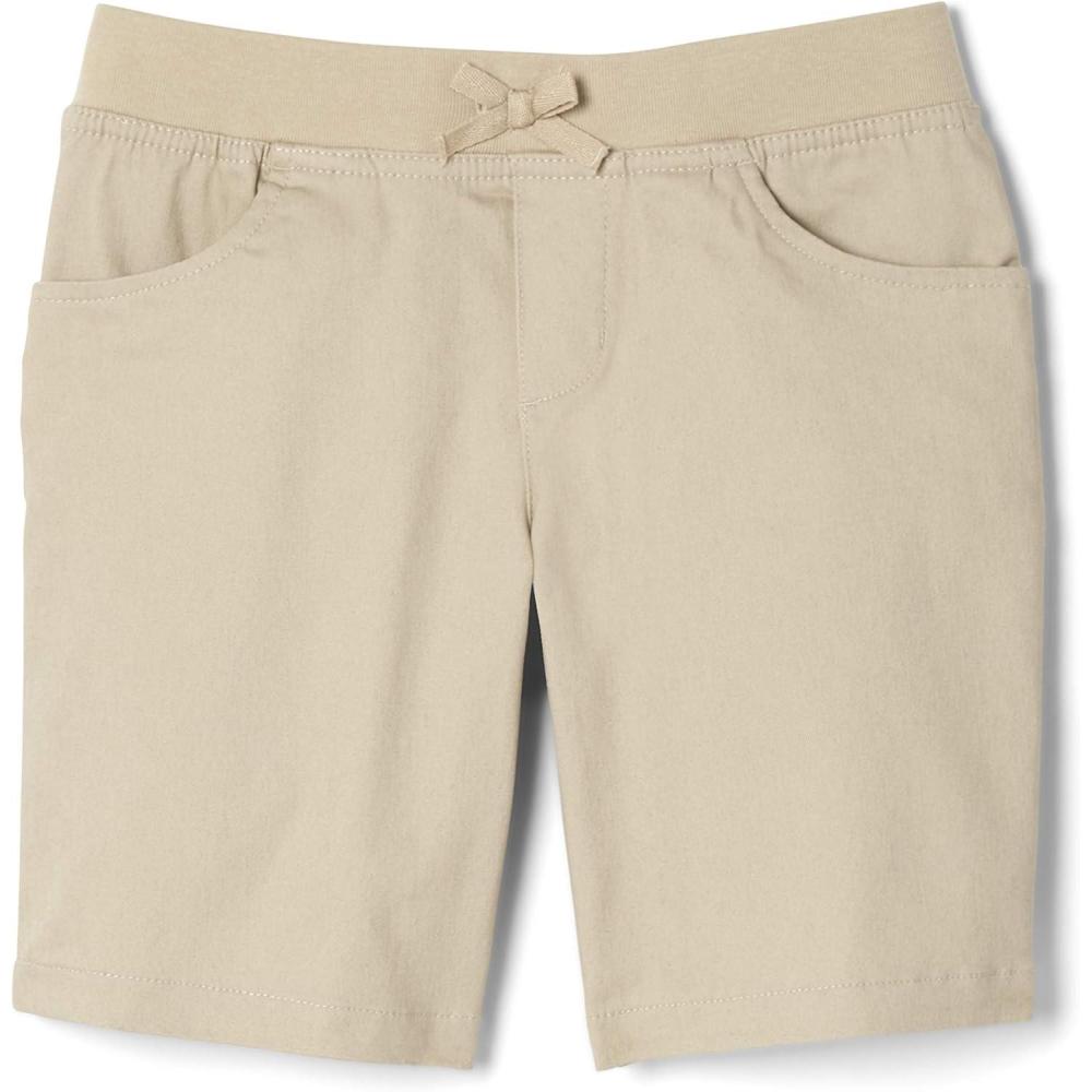 French Toast Girls Pull-On Cotton Twill Shorts with Pockets(Khaki)