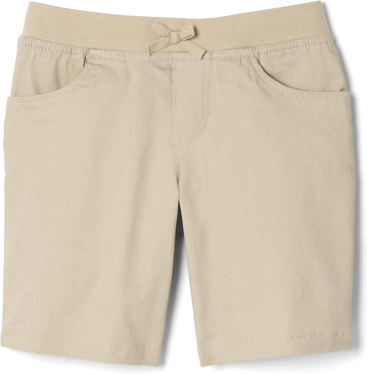 French Toast Girls Pull-On Cotton Twill Shorts with Pockets(Khaki)