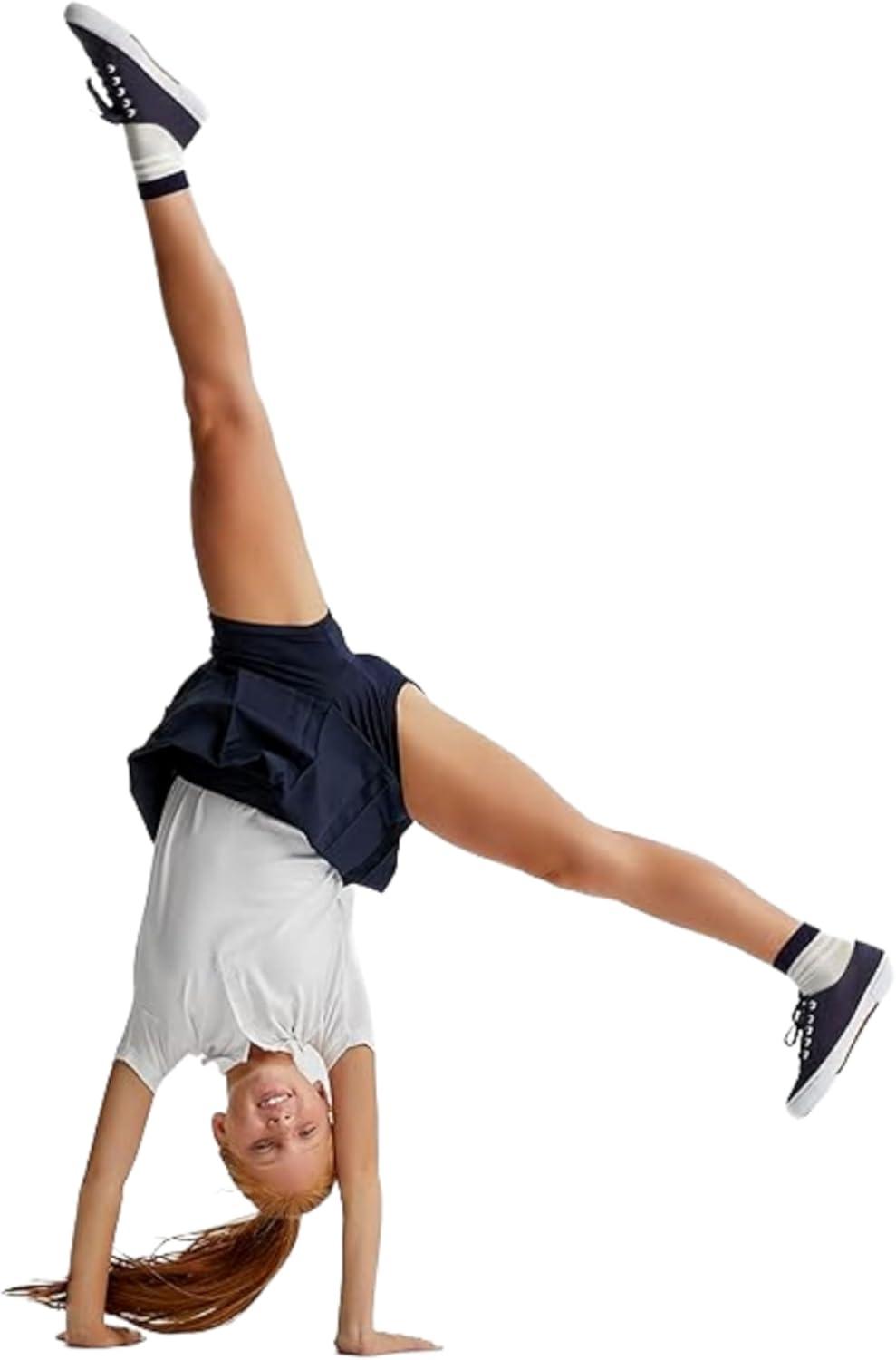 French Toast Girls Adjustable Waist Pleated-Front Two-tab Scooter(Navy)