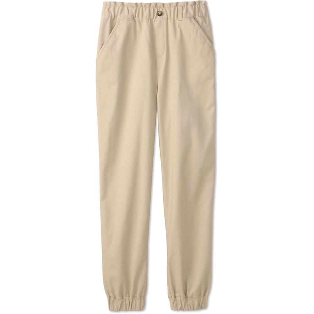 French Toast Girls’ Stretch Twill Jogger with Paper Bag Waist(Khaki)
