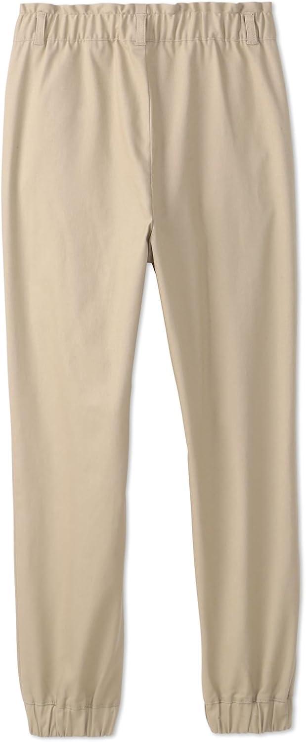 French Toast Girls’ Stretch Twill Jogger with Paper Bag Waist(Khaki)