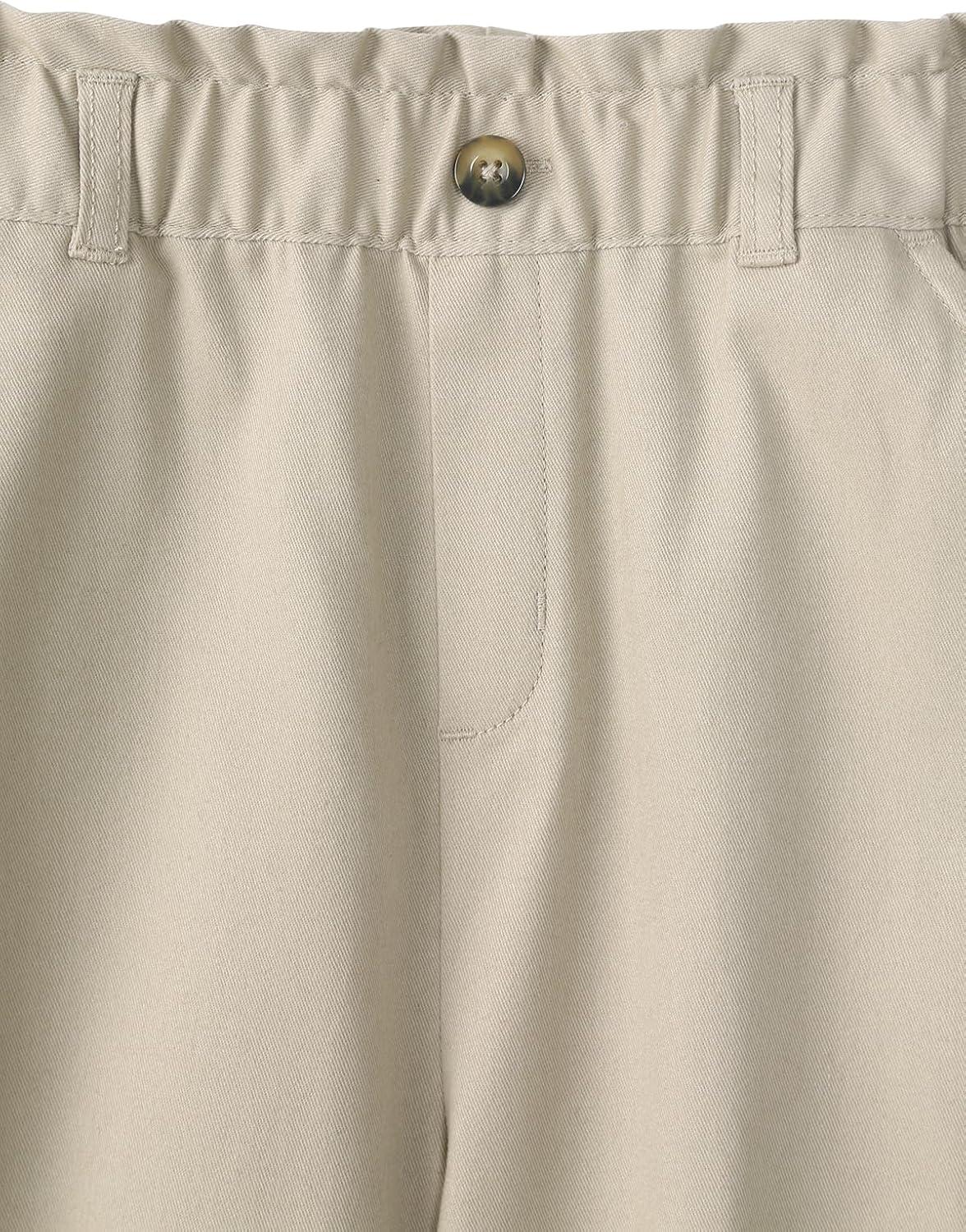 French Toast Girls’ Stretch Twill Jogger with Paper Bag Waist(Khaki)
