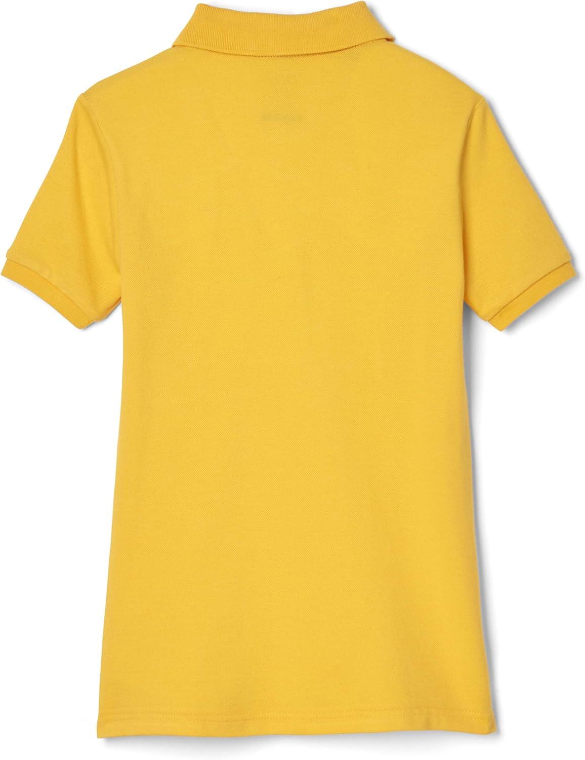 French Toast Girls’ Short Sleeve Stretch Pique Polo Shirt(Gold)