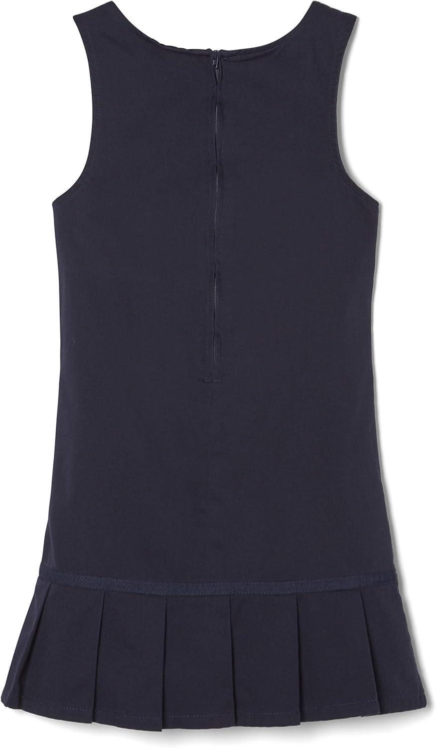 French Toast Girls’ Pleated Hem Jumper with Ribbon(Navy)