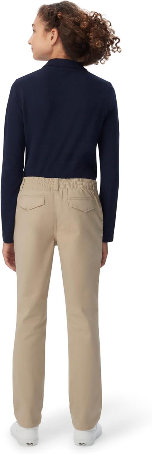 French Toast Girls’ Pull-On Straight Fit Stretch Twill Pant(School Uniform Khaki)